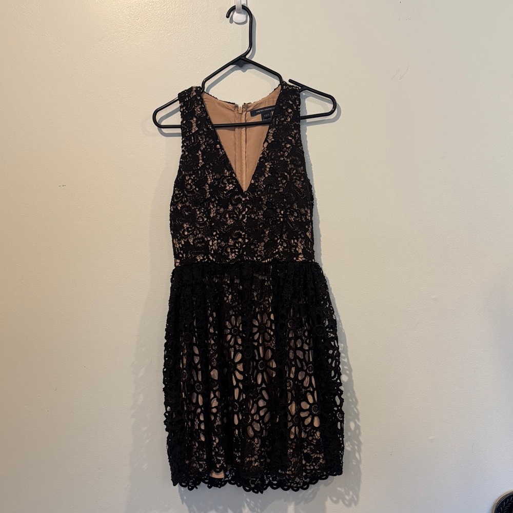 French Connection Black Lace Mini Dress